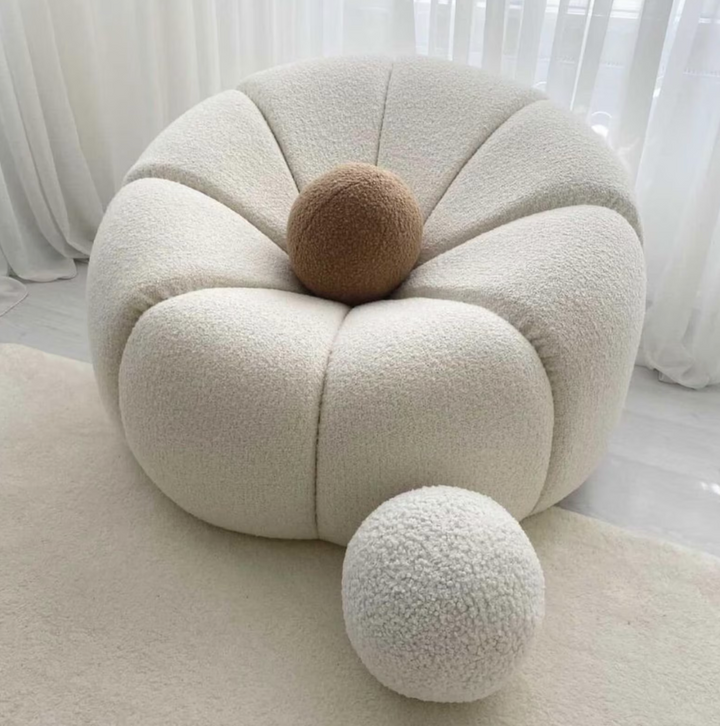 LARGE BOUCLÉ BALL ACCENT PILLOW 12 Inches