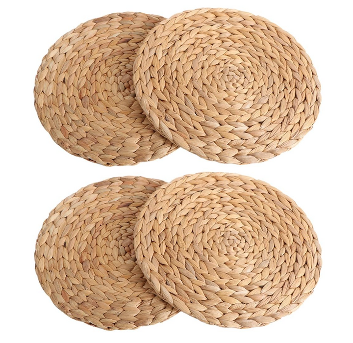 ROUND WICKER COASTERS 4 PIECE SET