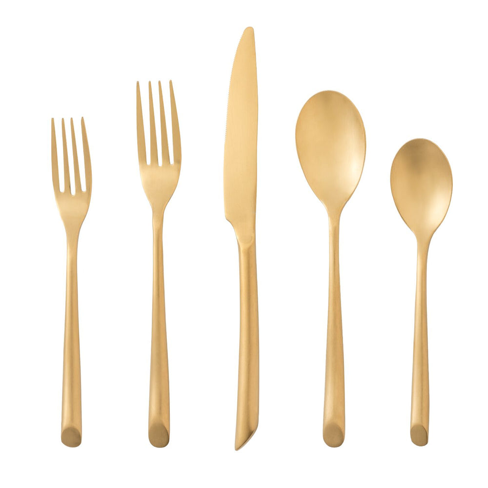 DEENA MATTE GOLD 20 PIECE UTENSIL SET